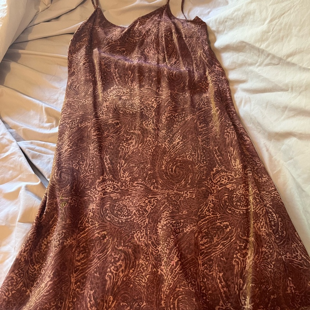 Casual Corner Brown Paisley Midi Dress